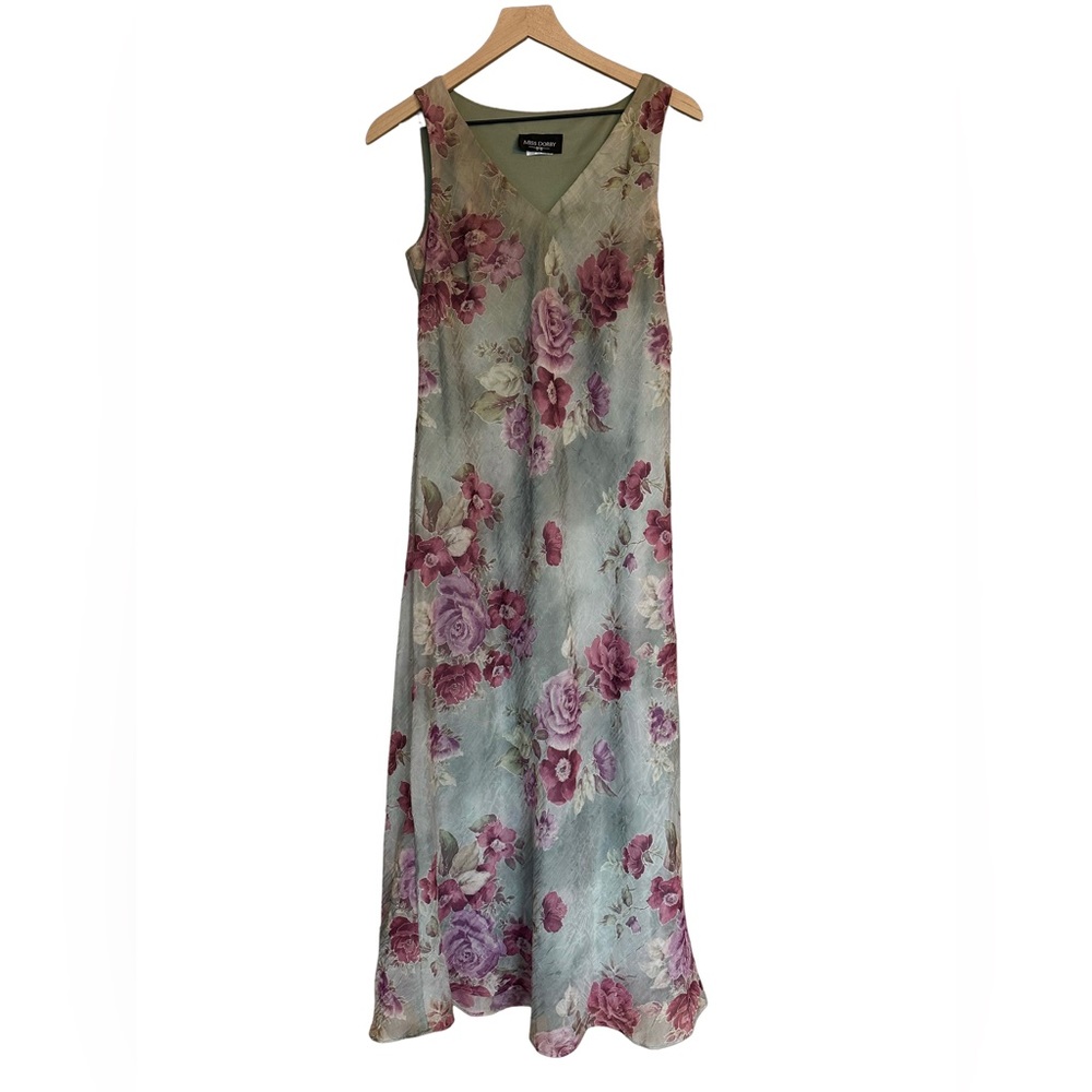 Vintage Floral Maxi Dress with matching Shawl
